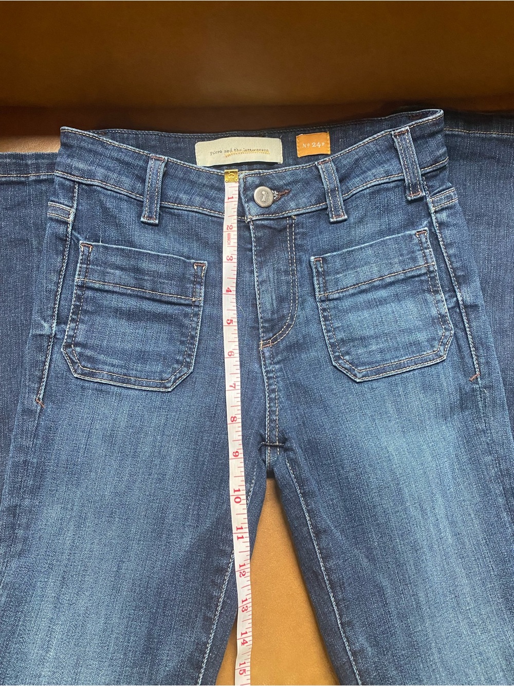 Anthropologie Pilcro YaYa Jeans 32.5” inseam 24P mid or high rise flare - Picture 9 of 10